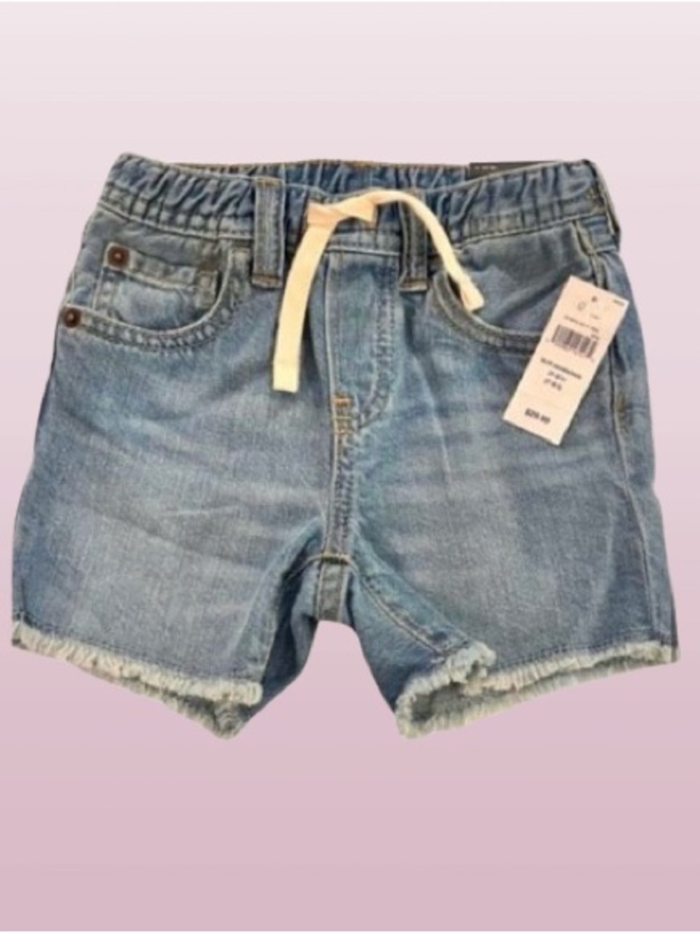 🆕- GAP- Baby Pull-On Denim Shorts with Drawstring Elastic Waist. 18-24mo.